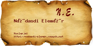Nádasdi Elemér névjegykártya
